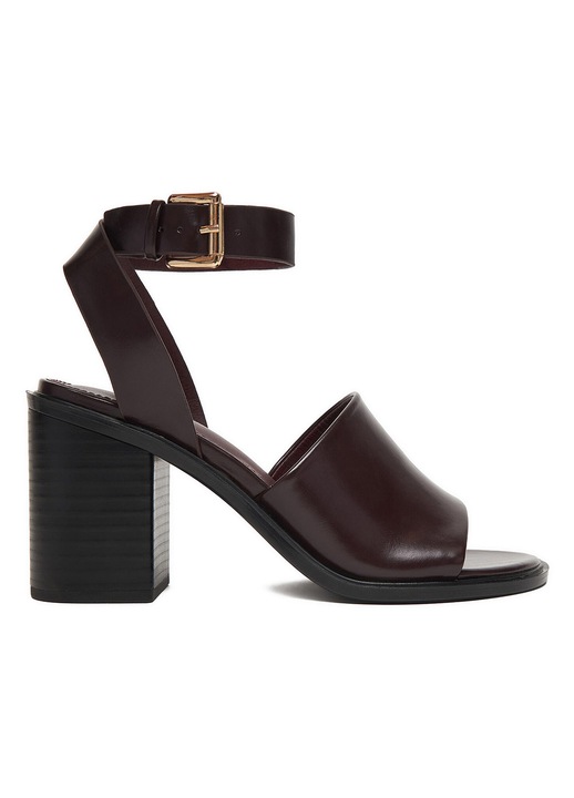 Sandale dama, Jenny, visiniu, material sintetic, toc clasic