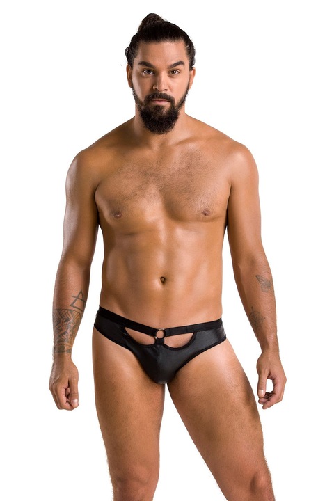 Chiloti barbati, Casmir, Slip deschis Joe, fese descoperite, negru, S-M INTL