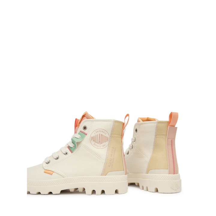 Ghete dama, Palladium, bej, material textil