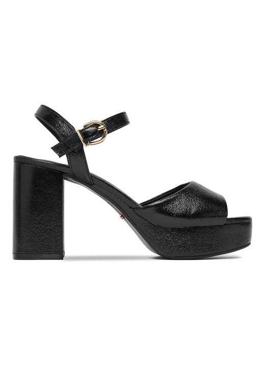 Sandale de dama, DeeZee, toc clasic, negru, material sintetic