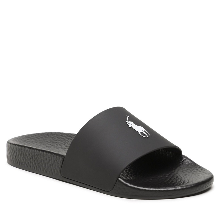 Slapi barbati, Polo Ralph Lauren, negru, material sintetic