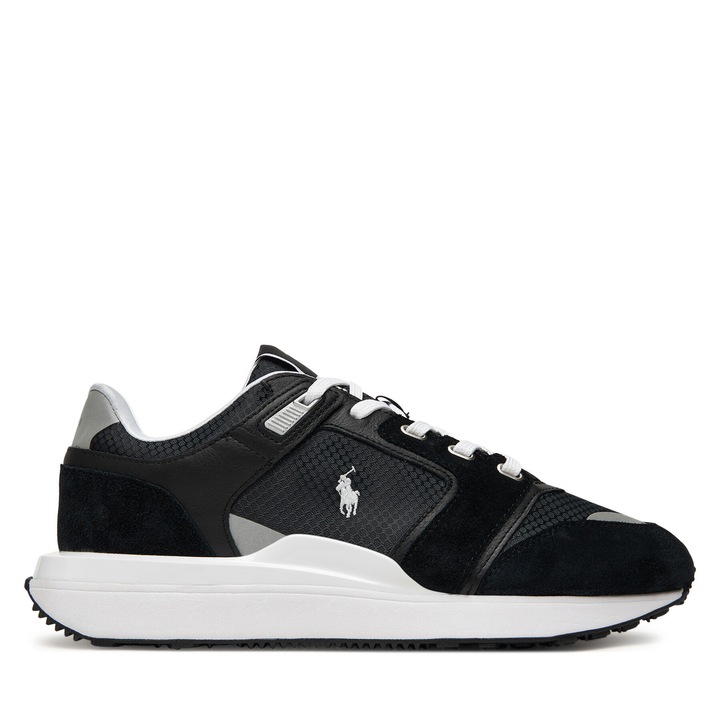 Tenisi barbati Polo Ralph Lauren, piele naturala, negru, confortabil