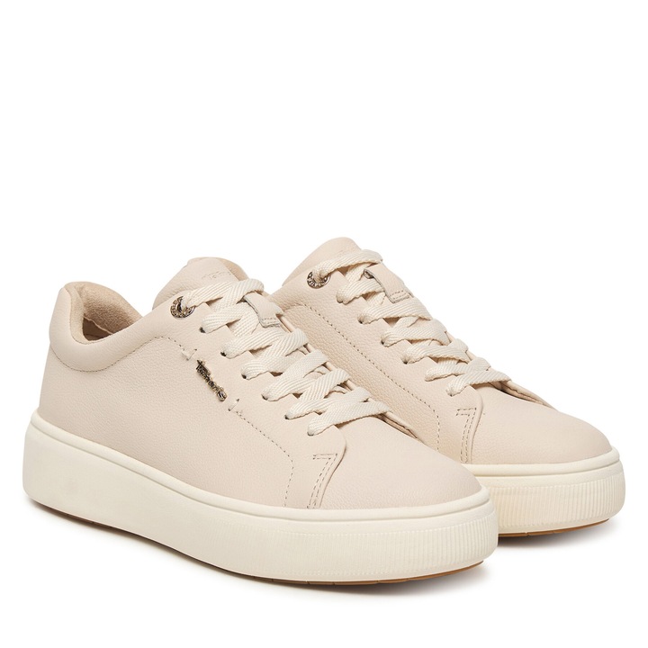 Tamaris női bőr tornacipő, Bézs