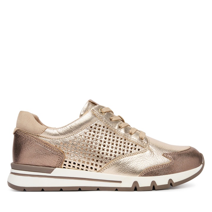 Női tornacipő, Caprice, természetes bőr, arany, nőknek