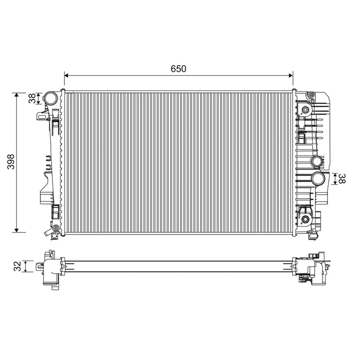 Hűtő, motorhűtés, 701222, Mercedes-Benz Viano/Vito/Vito / Mixto