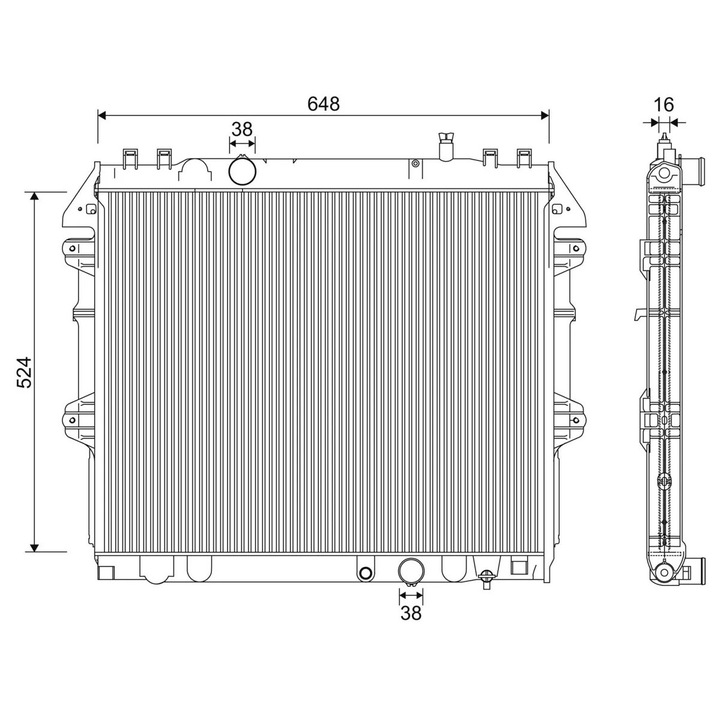 Hűtő, Motorhűtés, 701345, Toyota Fortuner/Hilux 6 Pick-Up/Hilux 7 Pick-Up