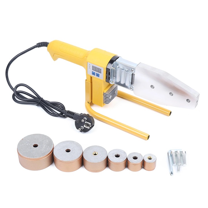 Műanyag csőhegesztő gép, 1000W csőhegesztő gép, PP PPR PB PE, 20–63 mm, Hőfúziós 220V, Arany