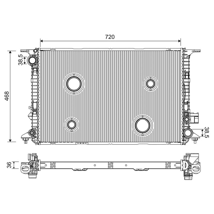 Radiátor, motorhűtés 701224 Audi A8 D4