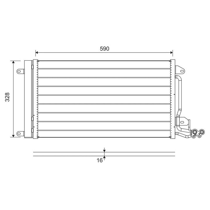 Radiátor Klíma Klímaberendezés 814364 Audi A1 Seat Cordoba/Cordoba Vario/Ibiza 2/Ibiza 4/Toledo 4 Skoda Fabia 2/Fabia 3