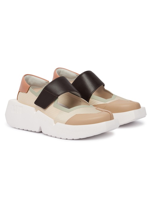 Tenisi dama, United Nude, piele naturala, velcro, maro