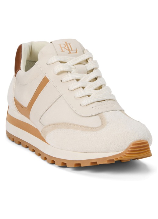 Női tornacipő, Lauren Ralph Lauren, természetes bőr, bézs, sokoldalú design