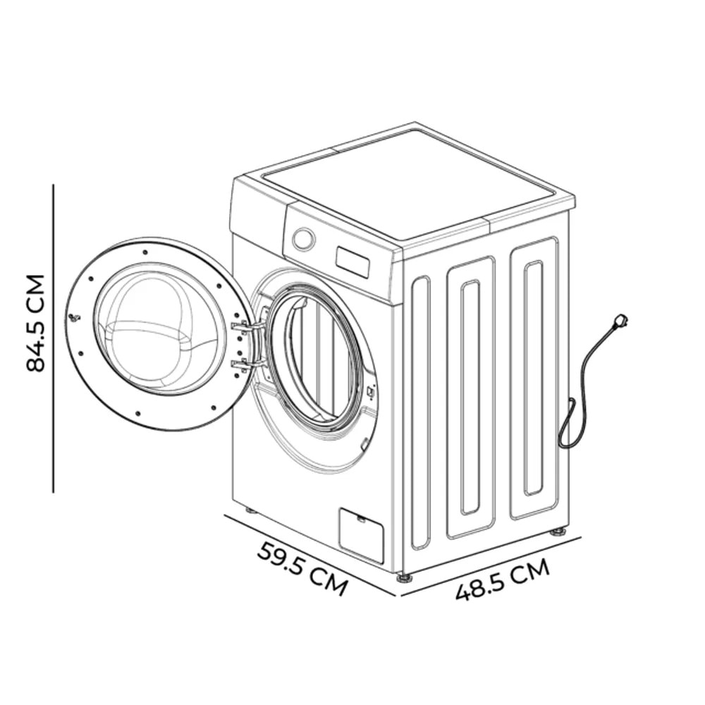 Masina de spalat rufe Cecotec, Bolero DressCode 7150 Inverter A, capacitate 7 kg, viteza max. centrifugare 1400 rpm, 12 programe, clasa eficienta energetica A, Motor Inverter Plus, Steam Max, functie Drum Clean, programare intarziata, Child Lock, alb