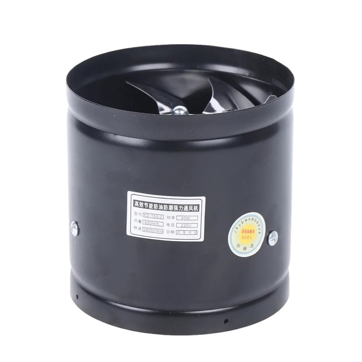 Elszívó ventilátor, 353 CFM, alacsony zajszint, fekete