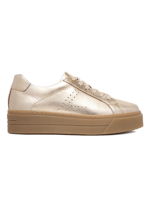 Női tornacipő, Lasocki, természetes bőr, arany