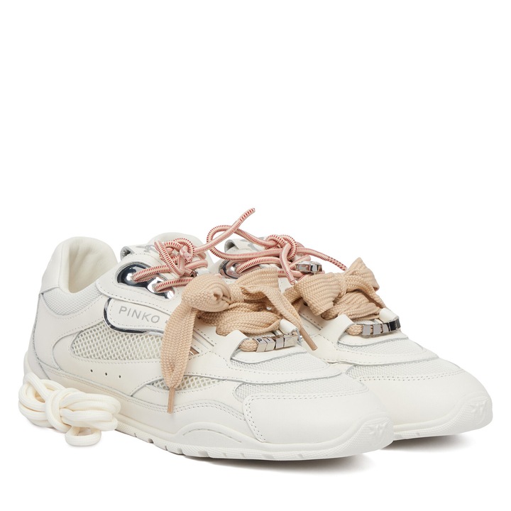 Tenisi dama, Pinko, piele naturala, alb, casual