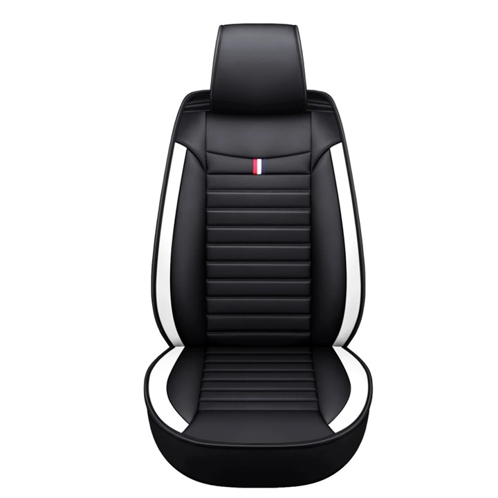 Husa auto, piele PU, design impermeabil, alb, pentru scaune fata