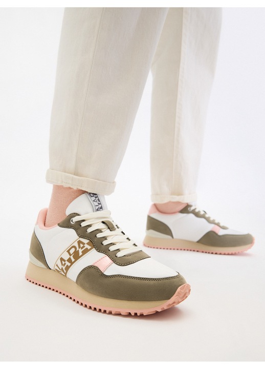Női tornacipő, Napapijri, textil anyag, fehér/khaki