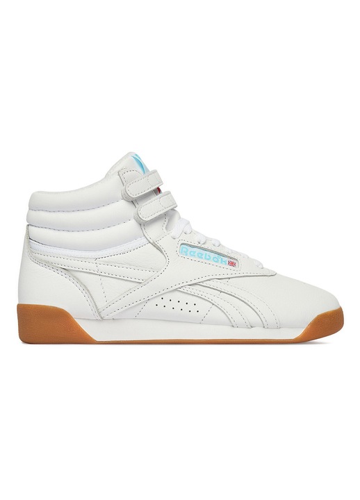 Női tornacipő, Reebok, természetes bőr, fehér, tépőzáras, lapos talp