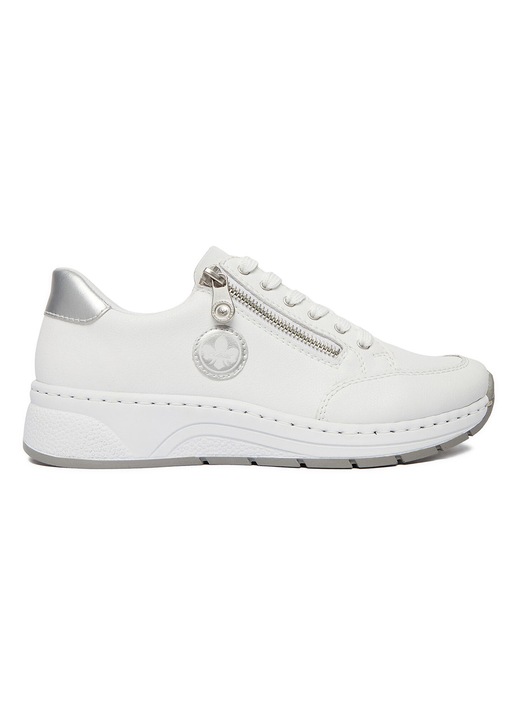 Дамски кецове, Rieker, естествена кожа, бял, цип