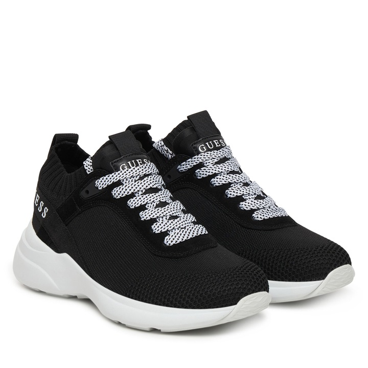 Női tornacipő, Guess, textil anyag, fekete, vastag talp
