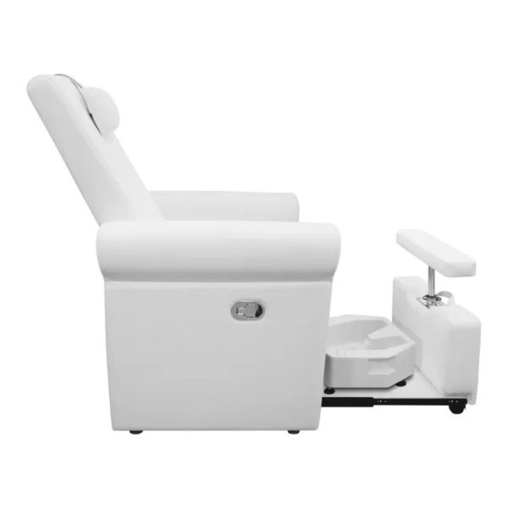 Scaun de pedichiura, cu spatar reglabil manual, conceput special pentru saloanele profesionale de infrumusetare, Alb, Tecniwork Infinity Foot Spa