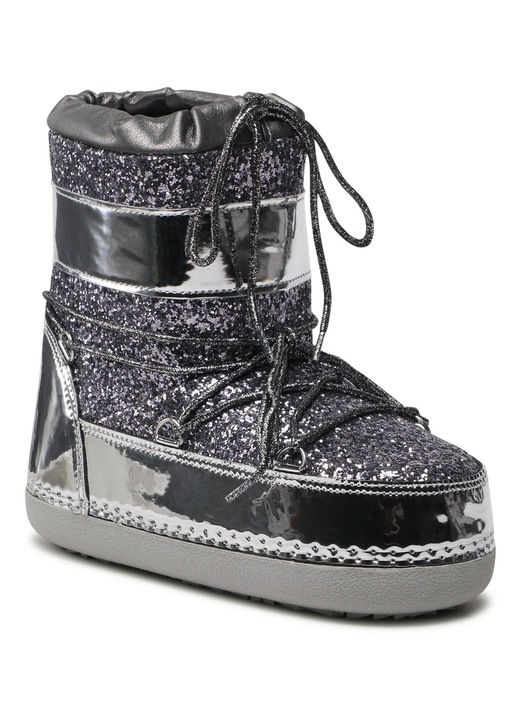 Ghete de zapada, DeeZee, design modern, argintiu, material sintetic