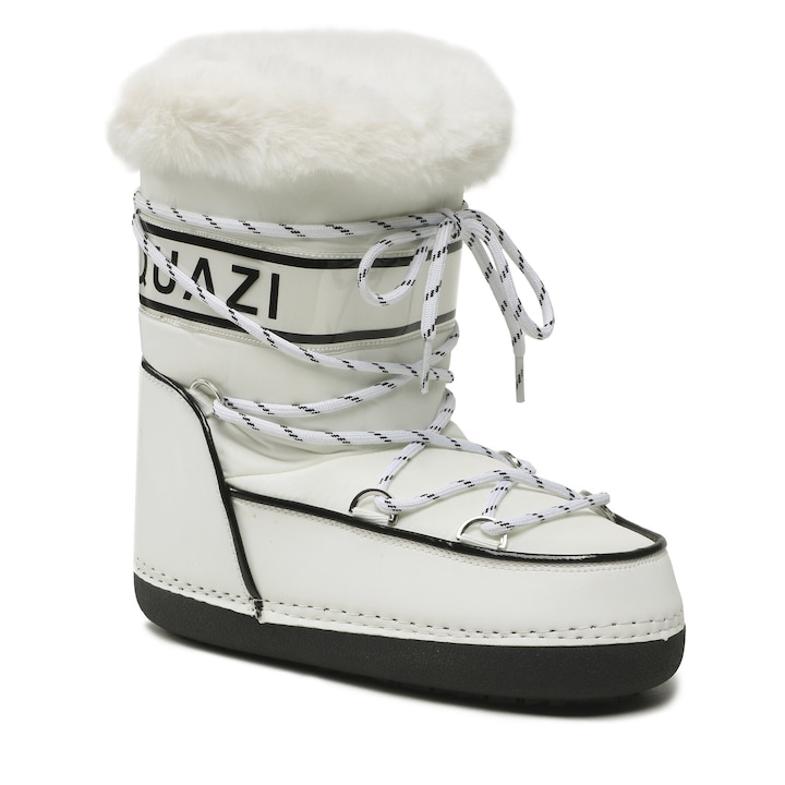 Cizme dama, Quazi, material textil, alb