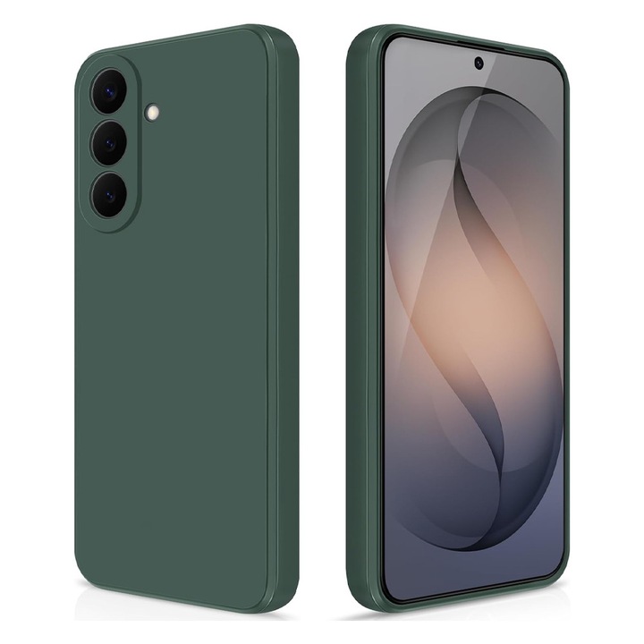 Husa Matte din Silicon pentru Samsung Galaxy S26, Protectie Camera, Soft Liquid TPU, SlimFit, Official & Core Design, Margini Inaltate, Verde