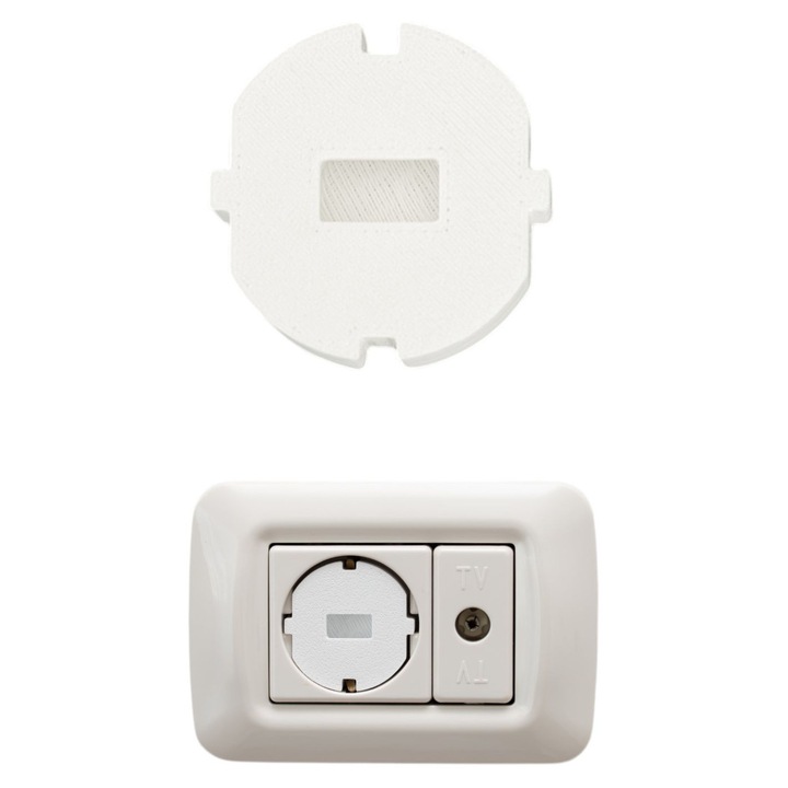 Capac de protectie pentru priza tip Schuko standard european, plastic, alb, 10 bucati