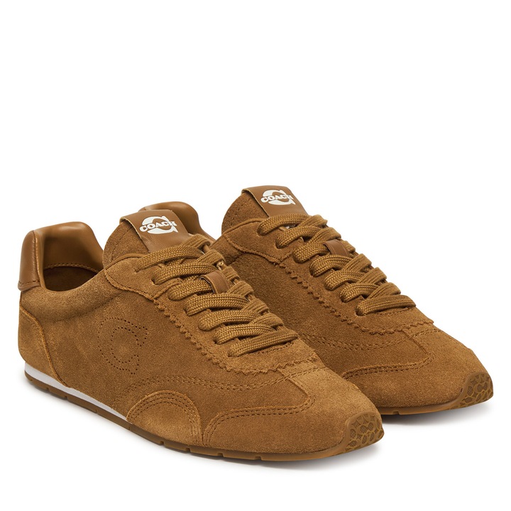 Női tornacipő, Coach, valódi bőr, barna, kényelmes