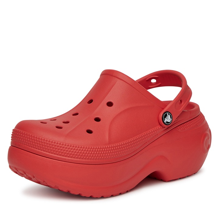 Slapi dama, Crocs, flatform, rosu, sintetic, 36-37 EU