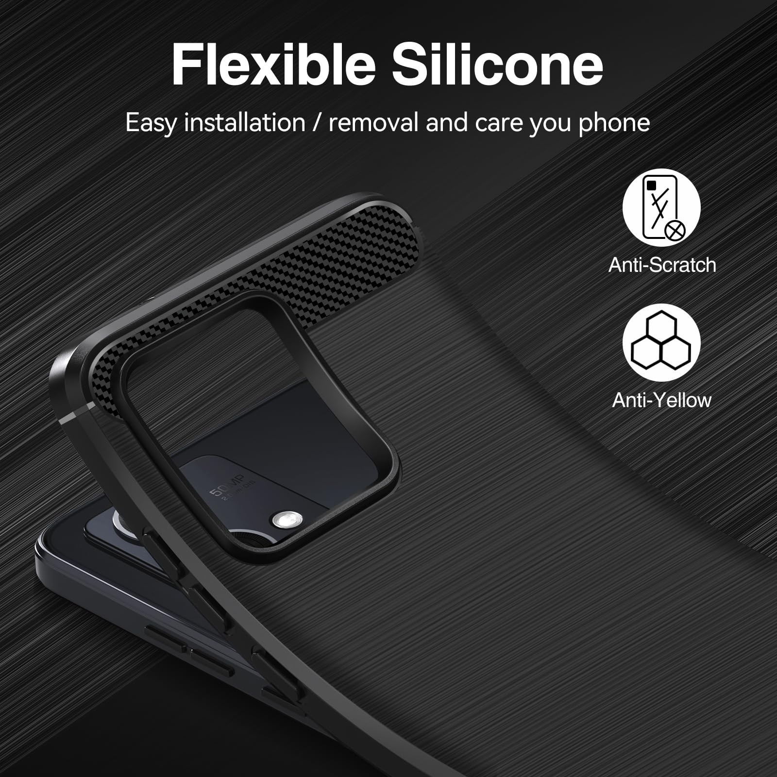Husa Ivoler pentru Motorola Moto G84 5G cu 2 folii sticla securizata, negru