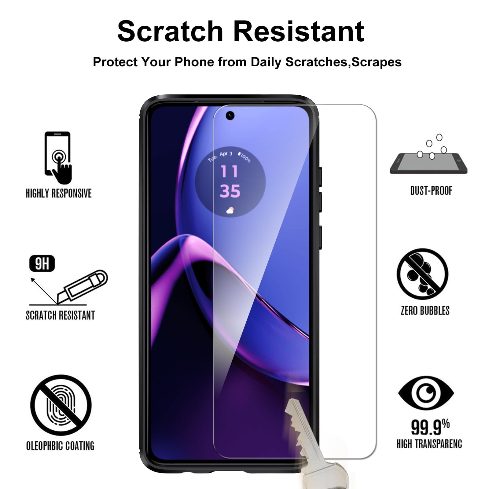 Husa Ivoler pentru Motorola Moto G84 5G cu 2 folii sticla securizata, negru