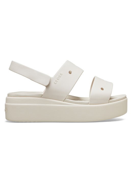 Sandale dama, Crocs, bej, material sintetic