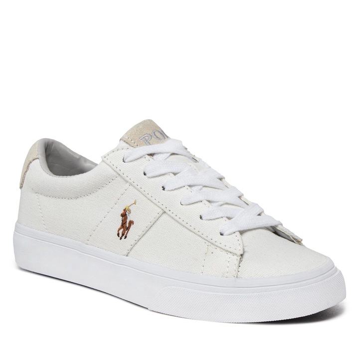 Női tornacipő, Polo Ralph Lauren, textil és bőr anyag, fehér, kényelmes, 36 EU