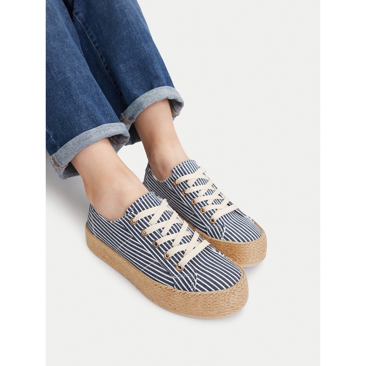 Espadrile dama, Jenny, dungi, albastru, 37 EU