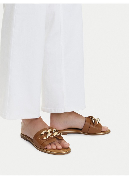 Papuci dama, Jenny, material sintetic, confortabili, maro