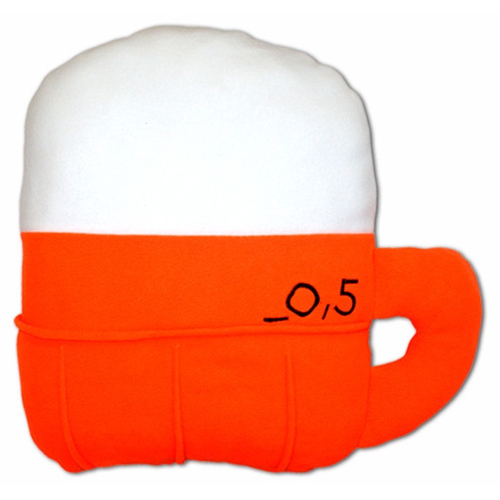 Perna Divja in forma de halba de bere, portocalie, 100% poliester