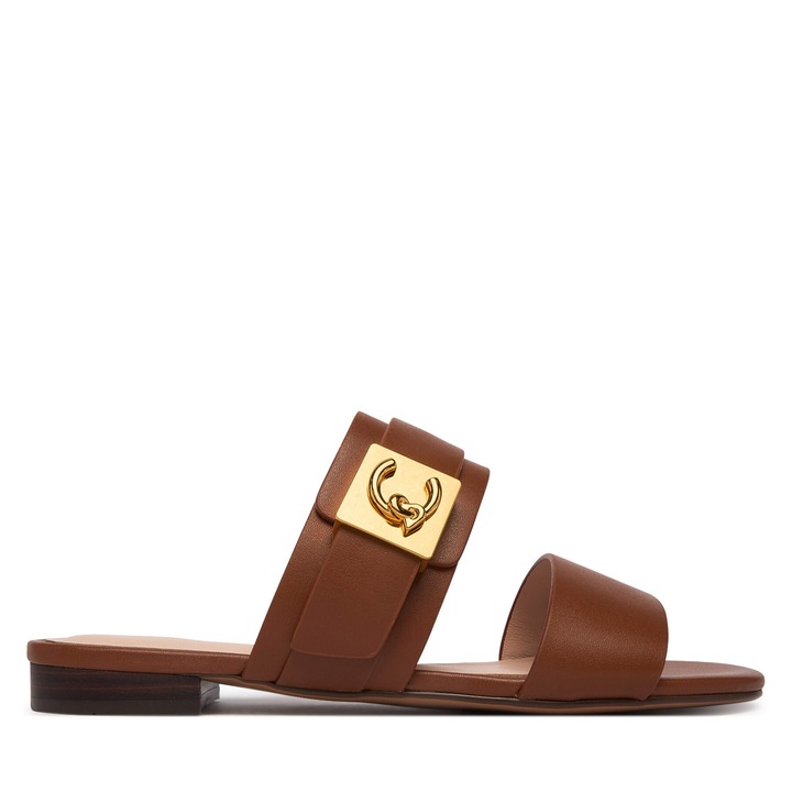 Papuci dama, Coccinelle, piele naturala, maro, 37 EU