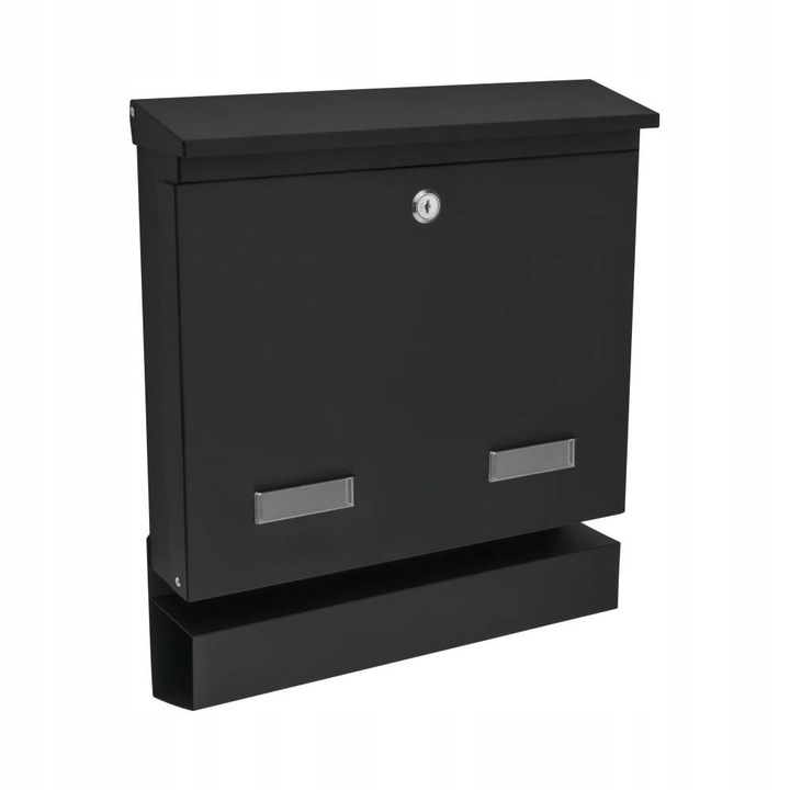 Cutie postala C4 cu gazetnic, Sylamet, 410x350x71mm, negru mat