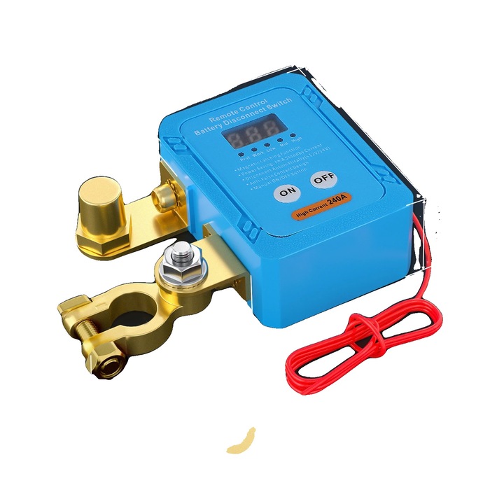 Comutator de deconectare a bateriei, functie cu telecomanda, 240A, albastru