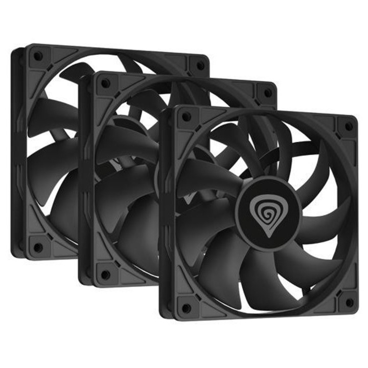 Set 3 ventilatoare PC Genesis Oxal 120, negru