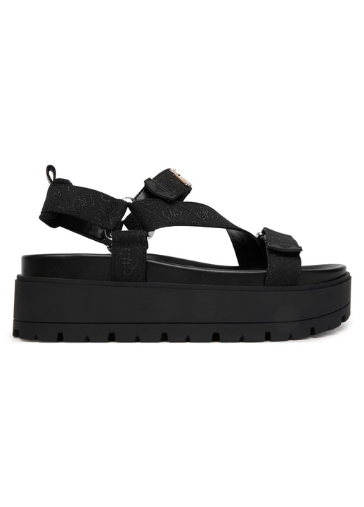 Női szandál, Guess, tépőzáras, fekete, textil