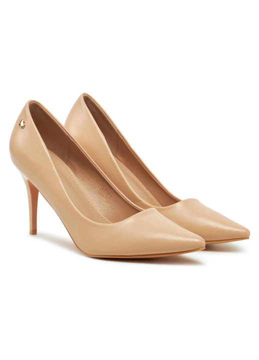 Pantofi eleganti pentru dama, DeeZee, stiletto, bej, sintetic