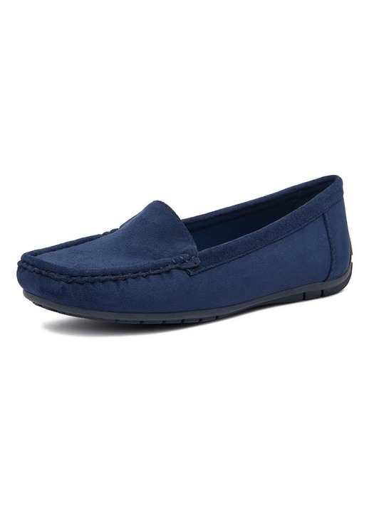 Mocasini dama, Jenny, albastru, material textil