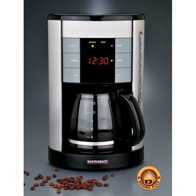 Cafetiere Gastroback Design Aroma Plus, 950W, 1,7l, negru/silver, 12 cani