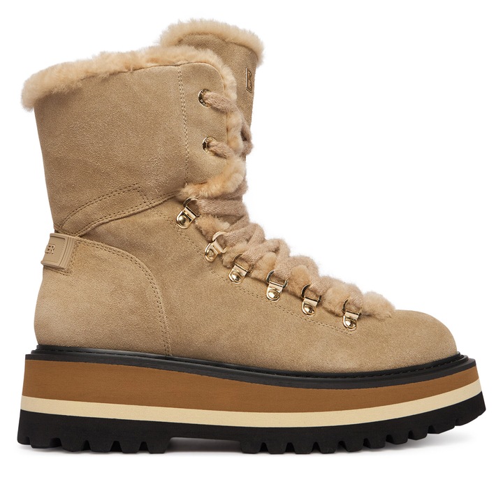 Ghete dama, Bogner, piele naturala, bej, eleganta, durabilitate, 37 EU