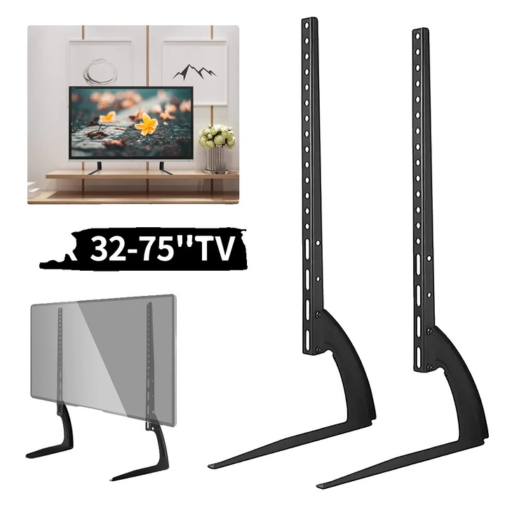 Suport TV, 32"-75", ajustabil pe inaltime, capacitate 50 kg, material fier