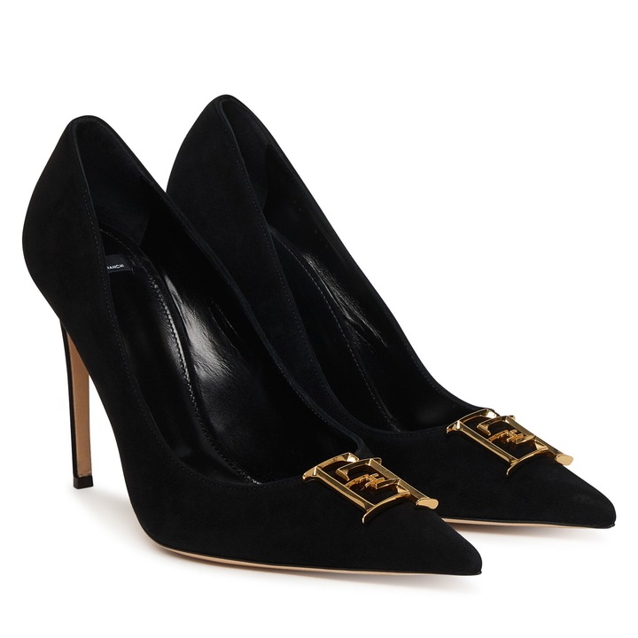 Pantofi pentru dama, Elisabetta Franchi, piele naturala, toc stiletto, negru