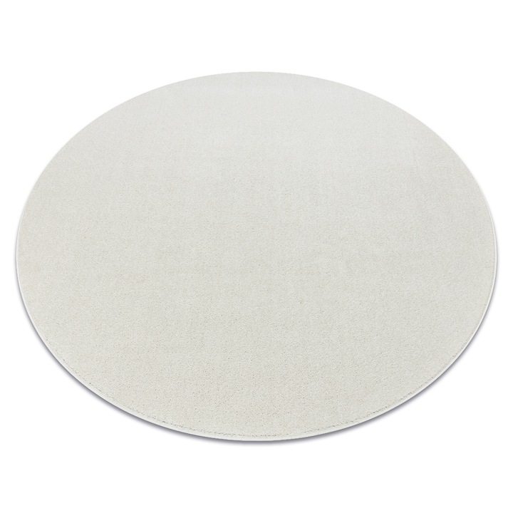 Килим Dywany Łuszczów Eton Plus, едноцветен, униформен, изчистен, кръг 120 cm, кремав